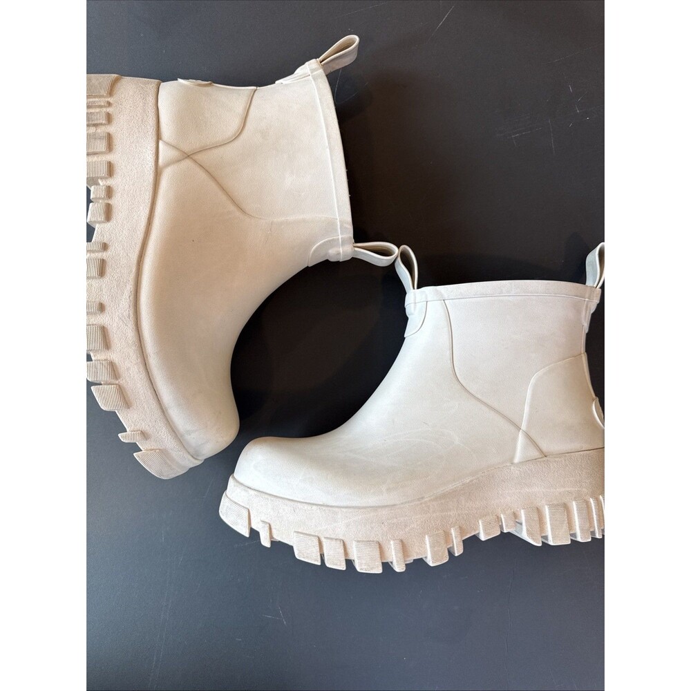 Holzweiler Wellies Cream Ankle Water Booties for Women - fit like an 8!